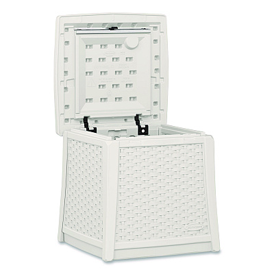 Suncast Elements End Table with Storage, Square, 18.75w x 18.75d x 18h, Ice Cube Top, Ice Cube Base/Legs (BMDB1310CB)