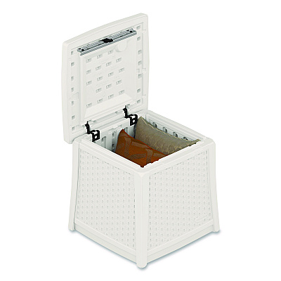 Suncast Elements End Table with Storage, Square, 18.75w x 18.75d x 18h, Ice Cube Top, Ice Cube Base/Legs (BMDB1310CB)