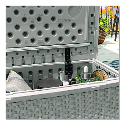 Suncast Elements Coffee Table with Storage, Rectangular, 34w x 20d x 18h, Dove Gray Top, Dove Gray Base/Legs (BMDB3010DG)