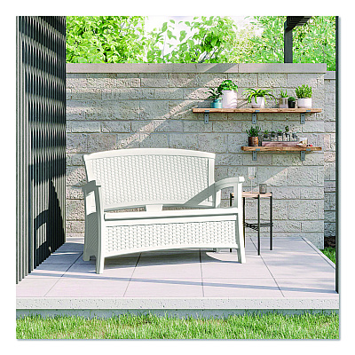 Suncast Elements Loveseat with Storage, 47" x 29.75" x 35.5", Ice Cube (BMWB5000CB)