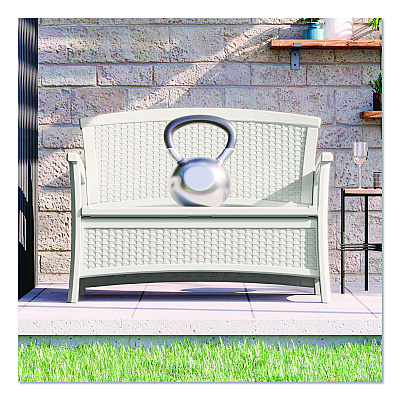 Suncast Elements Loveseat with Storage, 47" x 29.75" x 35.5", Ice Cube (BMWB5000CB)