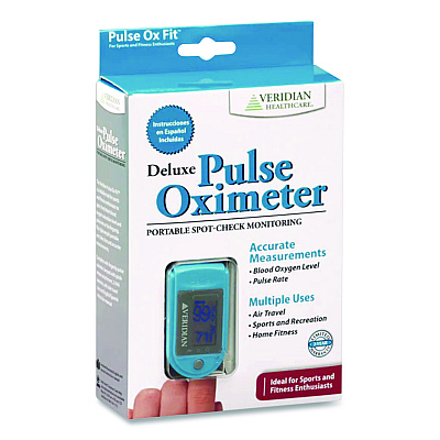 Veridian Healthcare Fingertip Pulse Oximeter, Blue/Gray (1150D)