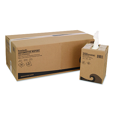 Boardwalk Automotive Wipers, 10.63 x 20.47, Unscented, White, 200/Box, 8 Boxes/Carton (AUTOBX1600W)