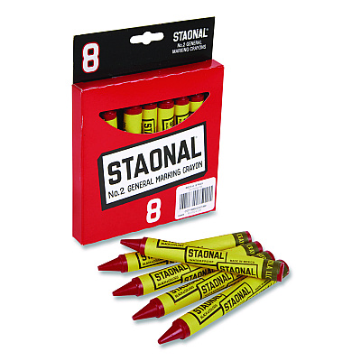 Crayola Staonal Marking Crayons, 0.56" x 5", Red, 8/Box (520002038)