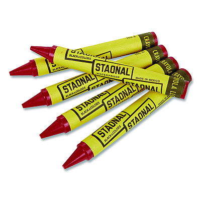 Crayola Staonal Marking Crayons, 0.56" x 5", Red, 8/Box (520002038)
