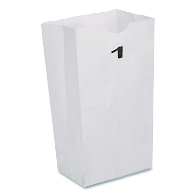 Ross & Wallace Paper Products Grocery Paper Bags, 1# Size, 30# Basis Weight, 3.5" x 2.25" x 6.63", White, 500/Bundle (GWHT1500)