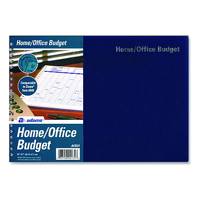 Adams Home/Office Weekly/Monthly Budget Book, Two-Page Spread: 15 Columns, Royal Blue Cover, 7 x 10 Sheets, 32 Sheets/Book (AFR31)
