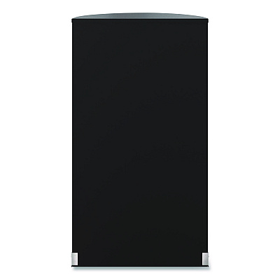 Suncast Commercial Half Round Metal Trash Can, 9 gal, Steel, Black (MTCRES901BK)