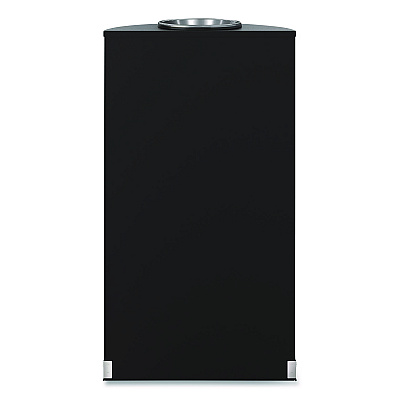 Suncast Commercial Half Round Metal Trash Can with Ashtray, 9 gal, Steel, Black (MTCRES901BKS)