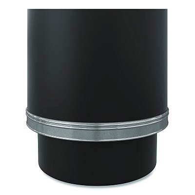 Suncast Commercial Half Round Metal Trash Can with Ashtray, 9 gal, Steel, Black (MTCRES901BKS)