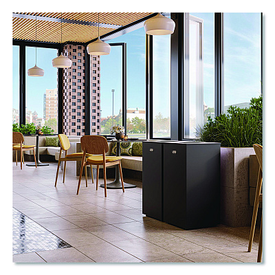 Suncast Commercial Square Metal Decorative Can, Steel, 24 gal, Black (MTCSQ240)