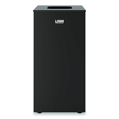 Suncast Commercial Square Metal Decorative Can, Steel, 24 gal, Black (MTCSQ240)