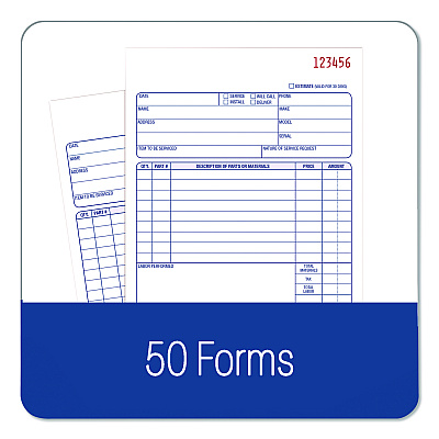 Adams Multipart Repair Order Pad, Two-Part Carbonless, 5.56 x 7.94, 50 Forms Total (D5084)