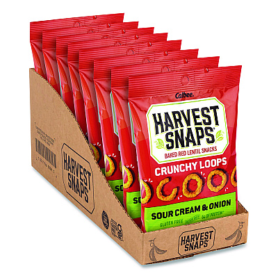 Harvest Snaps Crunchy Loops, Sour Cream and Onion, 1.35 oz Bag, 8/Box (22002516)