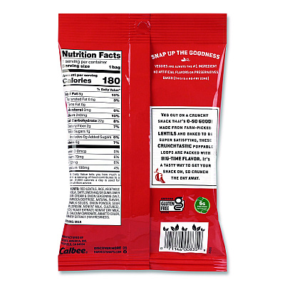 Harvest Snaps Crunchy Loops, Sour Cream and Onion, 1.35 oz Bag, 8/Box (22002516)