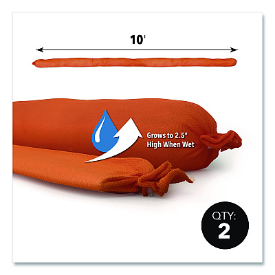 Quick Dam Water Dams, 2.5" x 10 ft x 2.5", 2/Pack (WUB2102)