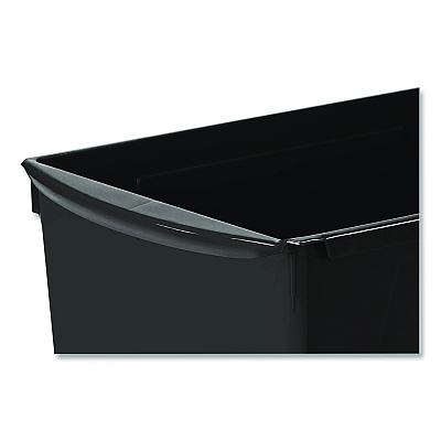 Storex Wide Book Bin, 3.82 gal, 9.2" x 14.5" x 7", Black, 6/Pack (71130U06C)