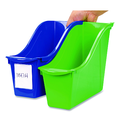 Storex Small Book Bin, 1.5 gal, 4.5" x 11.75" x 8.5", Black, 6/Pack (70123E06C)