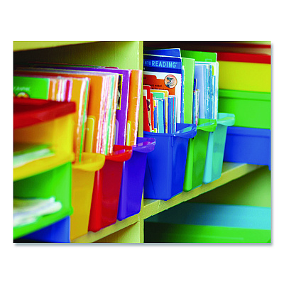 Storex Small Book Bin, 1.5 gal, 4.5" x 11.75" x 8.5", Black, 6/Pack (70123E06C)