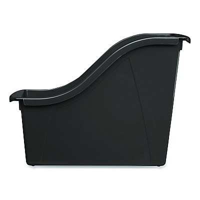 Storex Small Book Bin, 1.5 gal, 4.5" x 11.75" x 8.5", Black, 6/Pack (70123E06C)