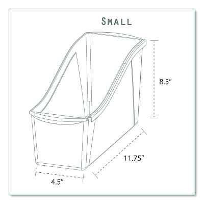 Storex Small Book Bin, 1.5 gal, 4.5" x 11.75" x 8.5", Black, 6/Pack (70123E06C)