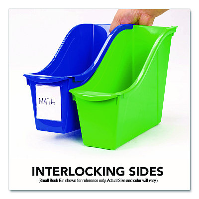 Storex Small Book Bin, 1.5 gal, 4.5" x 11.75" x 8.5", Assorted Bright Colors, 6/Pack (70113U06C)