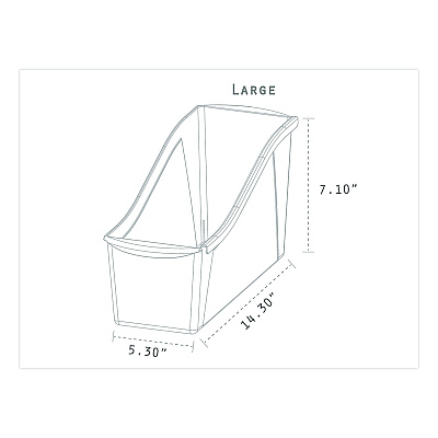 Storex Large Book Bin, 2 gal, 5.3" x 14.3" x 7", Black, 6/Pack (70109E06C)