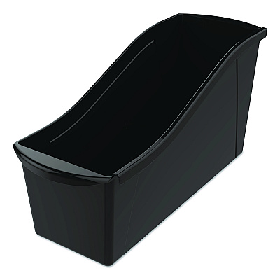 Storex Large Book Bin, 2 gal, 5.3" x 14.3" x 7", Black, 6/Pack (70109E06C)
