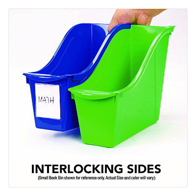 Storex Large Book Bin, 2 gal, 5.3" x 14.3" x 7", Black, 6/Pack (70109E06C)