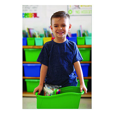Storex Large Book Bin, 2 gal, 5.3" x 14.3" x 7", Black, 6/Pack (70109E06C)