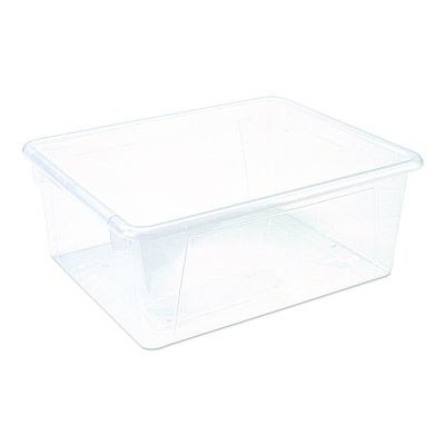 Storex Storage Tray, Deep, 2 gal, 10.65" x 10.65" x 5.2", Clear, 5/Pack (62532U05C)