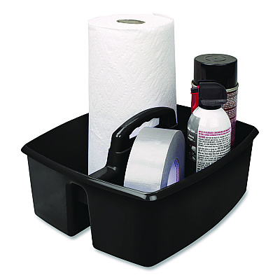 Storex Large Caddy, 13 x 11 x 6.38, Black, 6/Pack (00973E06C)