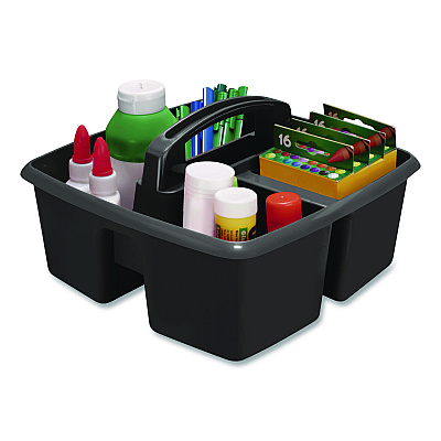Storex Small Caddy, 9.25 x 9.25 x 12, Black, 6/Pack (00972E06C)