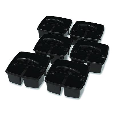 Storex Small Caddy, 9.25 x 9.25 x 12, Black, 6/Pack (00972E06C)