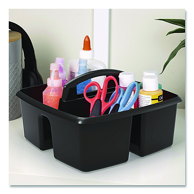 Storex Small Caddy, 9.25 x 9.25 x 12, Black, 6/Pack (00972E06C)
