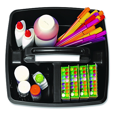 Storex Small Caddy, 9.25 x 9.25 x 12, Black, 6/Pack (00972E06C)