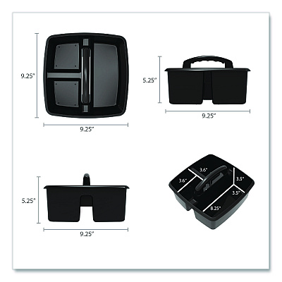 Storex Small Caddy, 9.25 x 9.25 x 12, Black, 6/Pack (00972E06C)