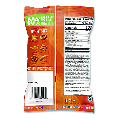 Chex Mix Snacks, Cheddar, 4.5 oz Bag, 8/Carton (SN21553)