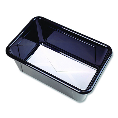 Storex Cubby Bin, Neutral Tones, 1.8 gal, 7.8" x 12.09" x 5.18", Black, 5/Pack (62466E05C)