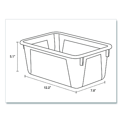 Storex Cubby Bin, 1.8 gal, 7.8" x 12.09" x 5.18", Translucent, 5/Pack (62461U05C)