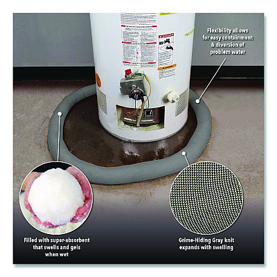 Quick Dam Water Dams, 2.5" x 10 ft x 2.5", Gray, 12/Box (WUB21012G)