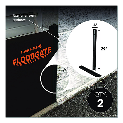 Quick Dam Flood Gate Side Rails, 4" x 4" x 29", 2 Side Rails (QDFGSIDES)