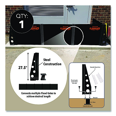 Quick Dam Flood Gate Stanchion Set, 11" x 36" x 7" (QDFGSTAN)