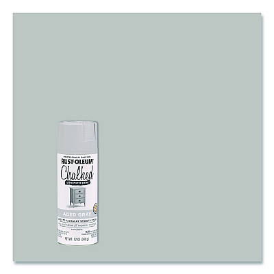 Rust-Oleum Ultra Matte Chalked Paint, Matte Aged Gray, 12 oz Aerosol Can, 6/Carton (302592)