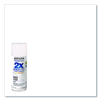 Rust-Oleum Painter's Touch 2X Ultra Cover Spray Paint, High Gloss White, 12 oz Aerosol Can, 6/Carton (331171)
