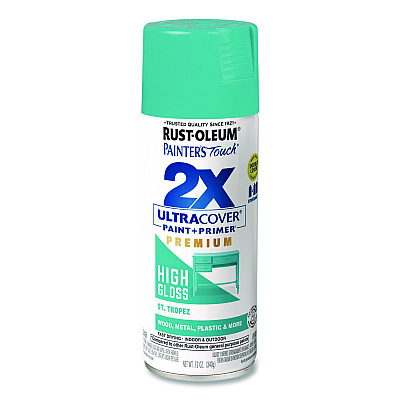 Rust-Oleum Painter's Touch 2X Ultra Cover Spray Paint, High Gloss St. Tropez, 12 oz Aerosol Can, 6/Carton (331175)