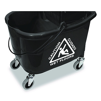 Nexstep Commercial Products Premier Downpress Mop Bucket and Wringer, 35 qt, Black (96998)