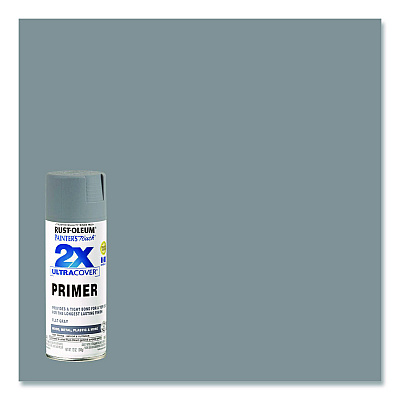 Rust-Oleum Painter's Touch 2X Ultra Cover Spray Paint, Flat Gray, 12 oz Aerosol Can, 6/Carton (334017)