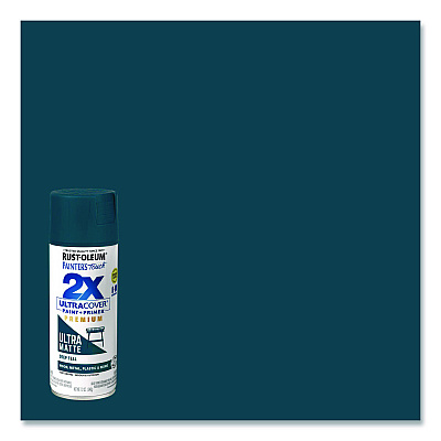 Rust-Oleum Painter's Touch 2X Ultra Cover Spray Paint, Ultra Matte Teal, 12 oz Aerosol Can (331185EA)