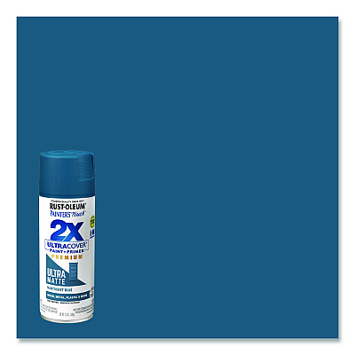 Rust-Oleum Painter's Touch 2X Ultra Cover Spray Paint, Ultra Matte Blue, 12 oz Aerosol Can (331188EA)